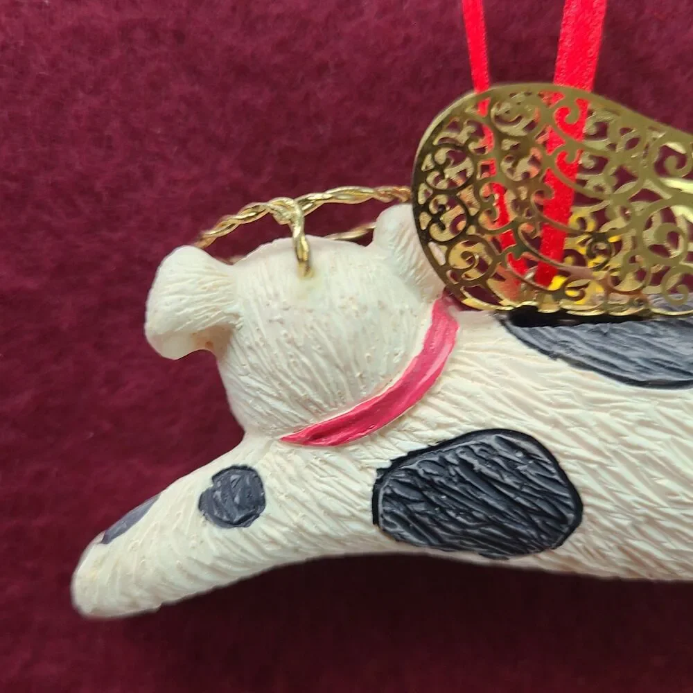 Avon Vintage 1997 Angel Pet Dog Christmas Ornament Dog In Heaven Rainbow Bridge